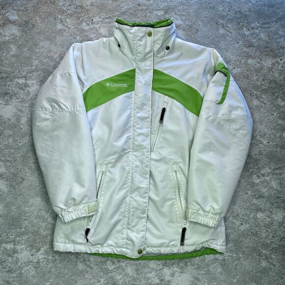 Vintage 90s Columbia Womens S Winter Ski Snowboard Jacket White Full Zip Pockets - Picture 1 of 13